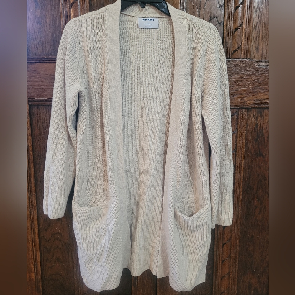 Old Navy Women's Oatmeal Cream Open-Front Cardigan